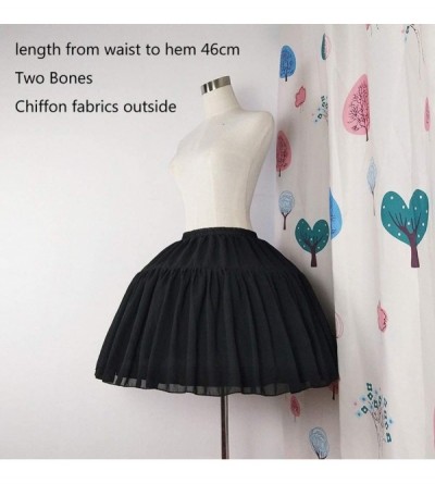 Slips Women Girls Crinoline Petticoat 2 Hoops Skirt Chiffon Ball Gown Short Half Slip Underskirt for Lolita Cosplay - 2 Hoop ...
