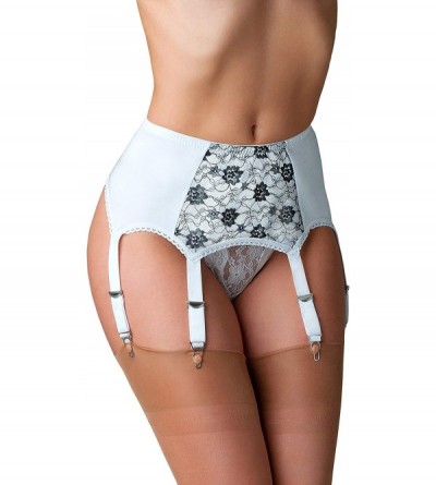 Garters & Garter Belts 6 Strap Floral Lace Garter Belt for Stockings (PL4) [USA] - CY11B4CYC81 $35.60