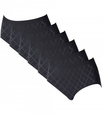 Panties Women`s Set of 6 Comfort Revolution Microfiber Seamless Brief - Black Diamond - CJ123ZF7X3F $30.14