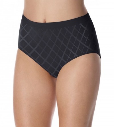 Panties Women`s Set of 6 Comfort Revolution Microfiber Seamless Brief - Black Diamond - CJ123ZF7X3F $30.14