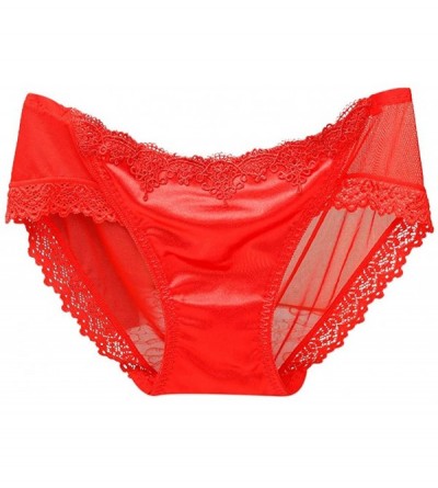 Garters & Garter Belts Women's Sexy Lingerie Lace Open Thong Panties G-Pants Lingerie Pajamas - Red - CO195AQOK2I $21.71