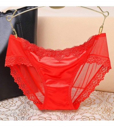 Garters & Garter Belts Women's Sexy Lingerie Lace Open Thong Panties G-Pants Lingerie Pajamas - Red - CO195AQOK2I $10.48
