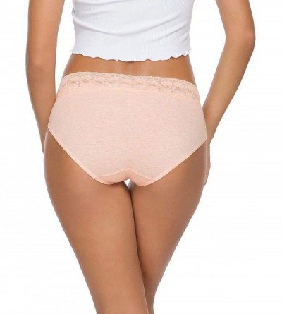 Panties Cotton Panties for Women Bikini Underwear Hipster Underpants Lace Briefs Pack - Cotton Panties -Light - C119C5K7II5 $...