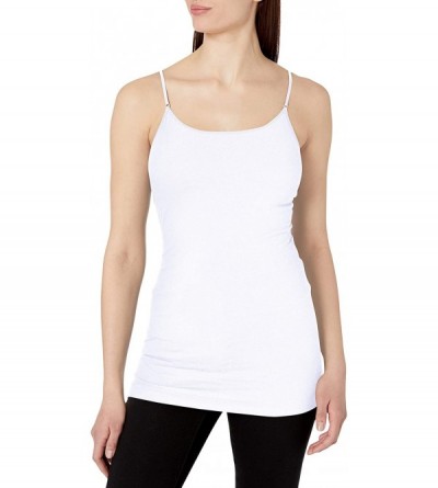 Camisoles & Tanks Women's Long Cami Tank with Built in Bra & Adjustable Strap - White - CV12B95H5I1 $32.87