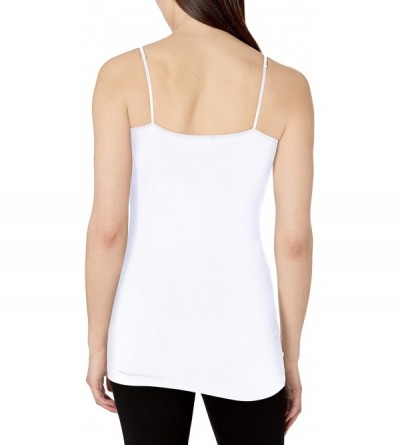 Camisoles & Tanks Women's Long Cami Tank with Built in Bra & Adjustable Strap - White - CV12B95H5I1 $15.42