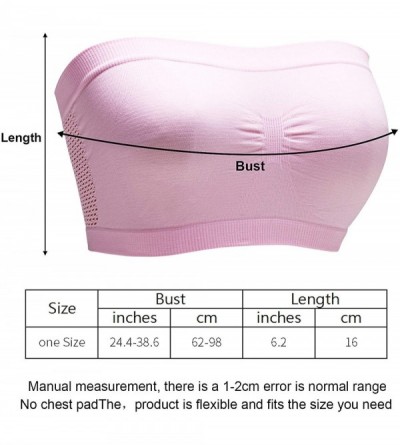 Camisoles & Tanks Women Seamless Tube Top Breathable Solid Cropped Sport Bandeau Bra Hollow Bras - CF18XE8QECC $17.95