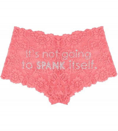 Panties Funny Sayings Panties for Women - Bride Panties - Bridal Shower Lingerie Gifts for Women - Peony Pink Lace Boyshorts ...