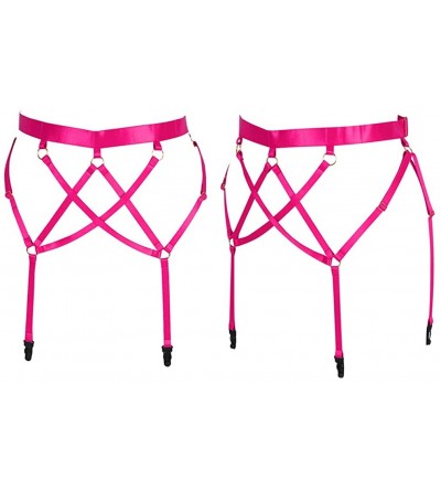 Garters & Garter Belts Women's Garter Belts Punk Harness 4 Clips Leg Waist Stockings Suspender Strappy Harajuku Garters - Ros...