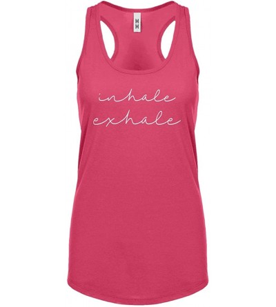 Camisoles & Tanks Inhale Exhale Yoga Womens Racerback Tank Top - Hot Pink - CN19804L2MY $28.40