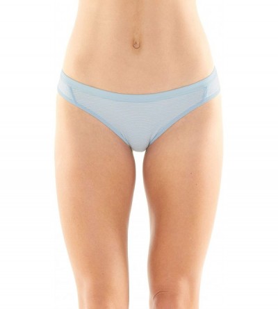 Panties Women's Siren Merino Wool Bikini Underwear - Sky/Snow/Stripe - CS18GRNX5U4 $33.23