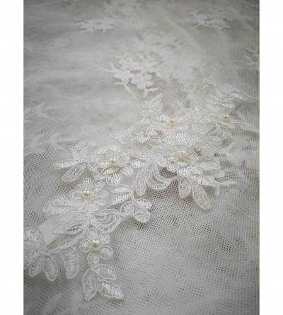 Garters & Garter Belts Bridal Lace Garter Pearls Garter Flower Leaf Design G43 - Ivory - C018I0UXWYK $8.58