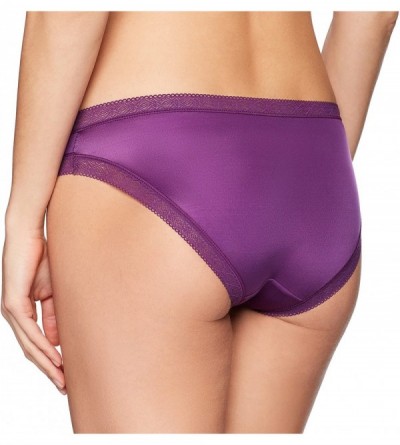 Panties Women's Soft Microfiber Bikini Underwear with Lace- 3 Pack - Deep Ocean/Charcoal Grey/Plum - C31860I0C2E $10.55