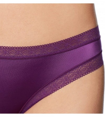 Panties Women's Soft Microfiber Bikini Underwear with Lace- 3 Pack - Deep Ocean/Charcoal Grey/Plum - C31860I0C2E $10.55