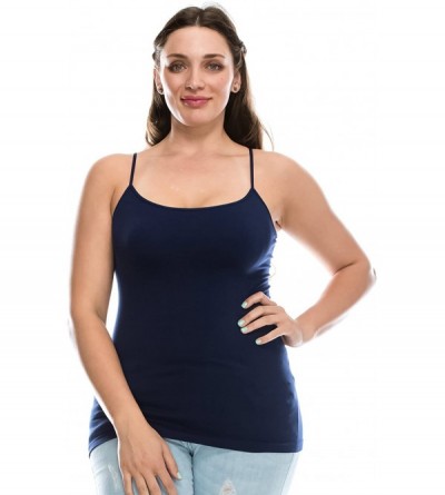 Camisoles & Tanks Plus Size The Excellent Camisole (1XL-3XL) -Made in USA - Dark Navy - CD183D292Q9 $30.26