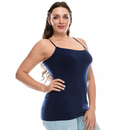 Camisoles & Tanks Plus Size The Excellent Camisole (1XL-3XL) -Made in USA - Dark Navy - CD183D292Q9 $11.73