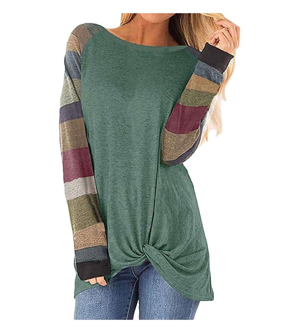 Slips Women Fashion Camouflage Long Sleeve Cold Shoulder Casual Top Shirts Blouse - Green - CW18AI2DC6G $12.55