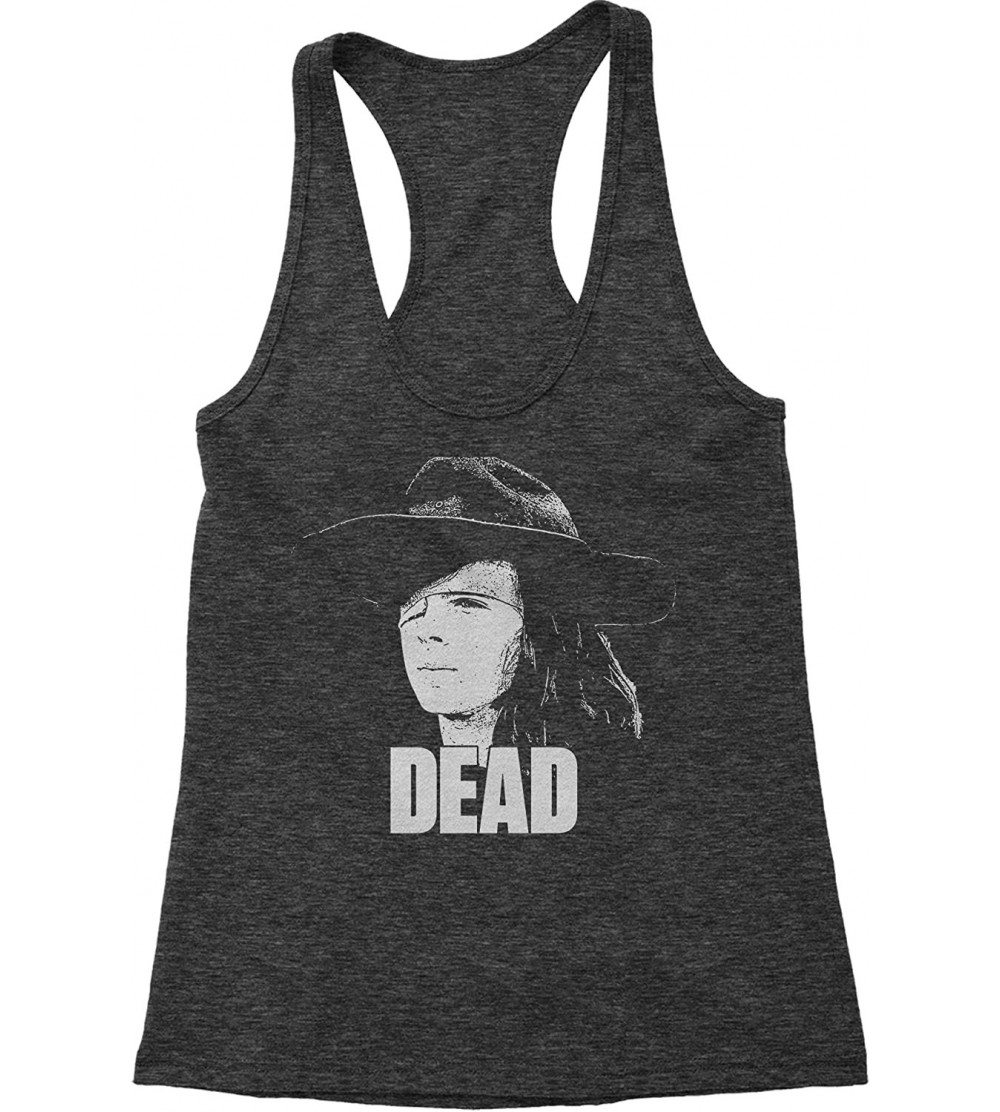 Camisoles & Tanks Carl Dead Triblend Racerback Tank Top for Women - Charcoal Grey - C2180W2I07C $26.01
