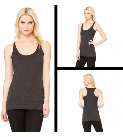 Camisoles & Tanks Carl Dead Triblend Racerback Tank Top for Women - Charcoal Grey - C2180W2I07C $26.01