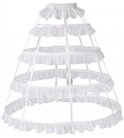Slips Underskirt Hoop Bustle Skirt Petticoat Crinoline for Lolita Victorian Gothic Dress - White 4l - C318D005KL3 $72.42