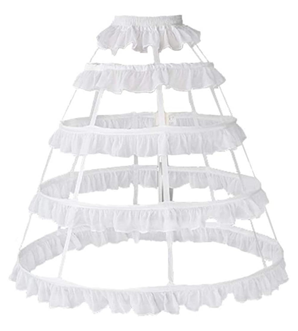 Slips Underskirt Hoop Bustle Skirt Petticoat Crinoline for Lolita Victorian Gothic Dress - White 4l - C318D005KL3 $25.80