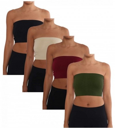 Camisoles & Tanks Women's Combo Pack One Size Strapless Base Bra Layer Bandeau Seamless Tube Top Regular and Plus Sizes - Dar...