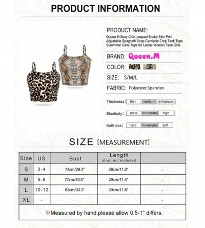 Camisoles & Tanks Sexy Chic Leopard Snake Skin Adjustable Spaghetti Strap Camisole Crop Tank Tops Cami Tops for Ladies Women ...