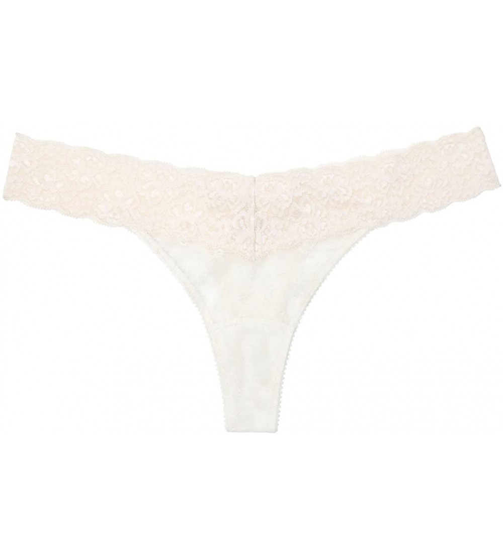 Panties Stretch Lace Thong- Prestine Ivory 7/Large - CL17XXGTO25 $9.02