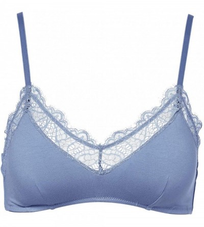 Bras Women's Triangle Soft Cup Padded Bras for Women with Removabal Pads - Dark Blue - C2193QKUS3A $14.93