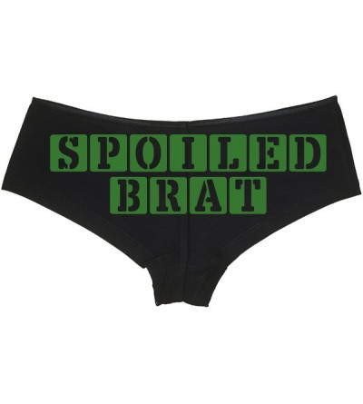 Panties Daddy's Spoiled Brat Boy Short Panties - Fun Flirty Boyshort Underwear - Forest Green - C1187H5O344 $14.06