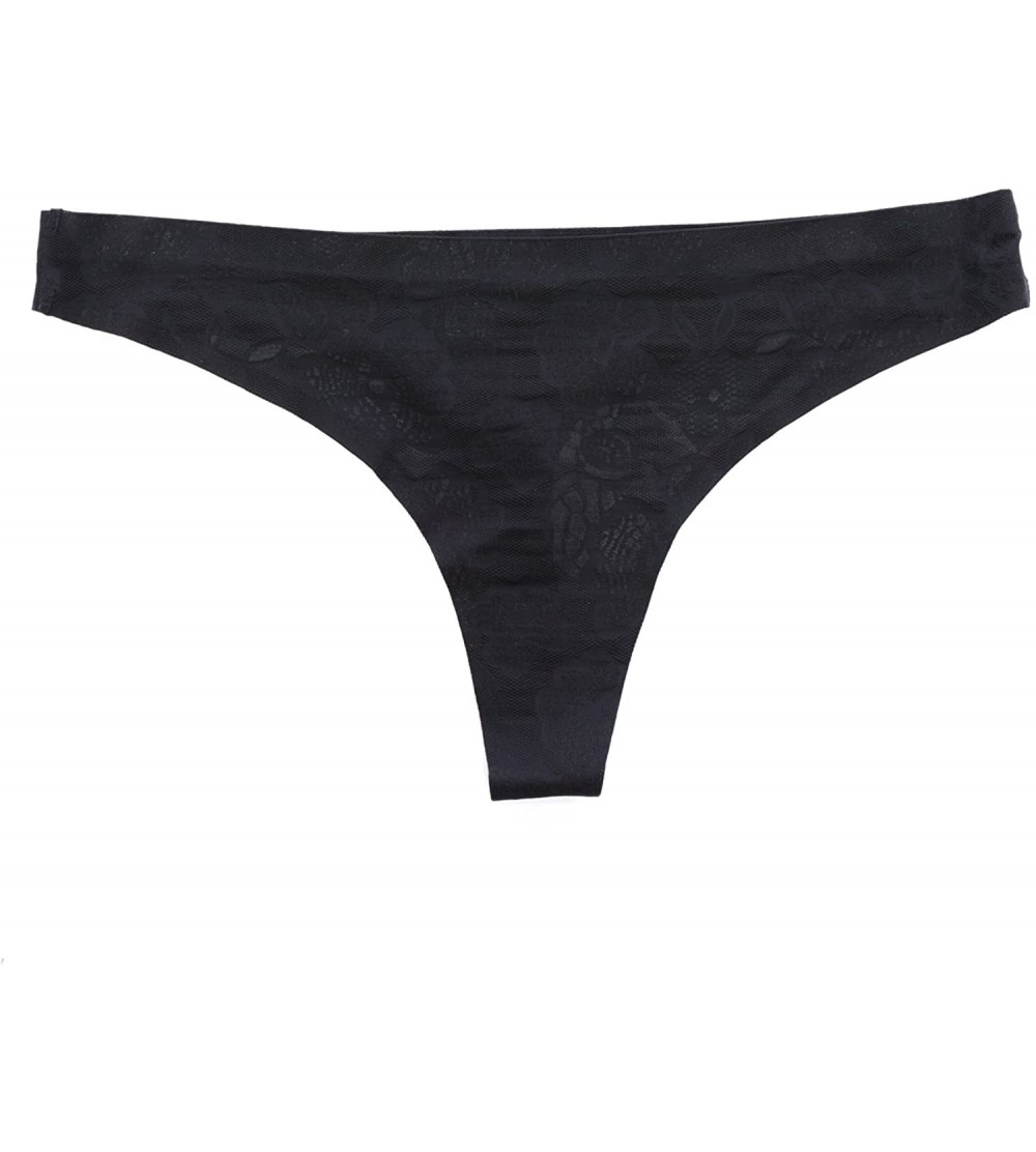 Panties Woman's Breathable Athletic Workout Thongs Panties Bikini Underwear (Black- Small) - CK18CT4EWS7 $10.32