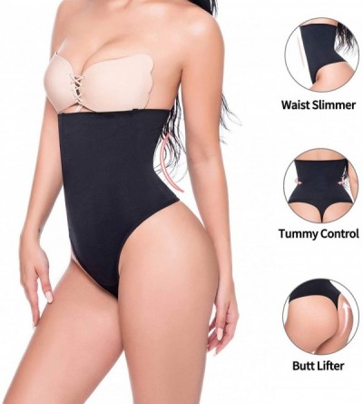 Shapewear Womens Tummy Control Shaping Panties High Waist Briefs Shapewear Butt Lifter Gridle Underwear - Black -6 - C718U7ID...