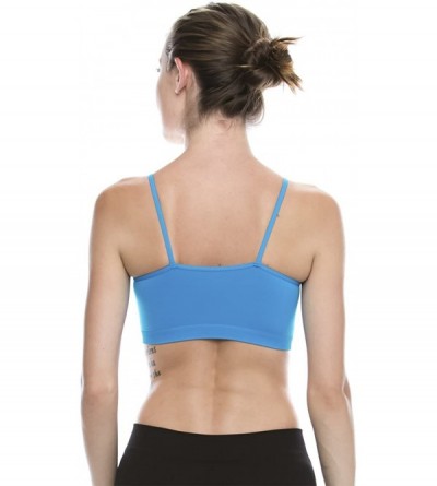 Camisoles & Tanks Premium Strappy Cami Bra (Non-Padded) Made in USA - Bc096-turquoise - CD12KQWGZ4N $29.68