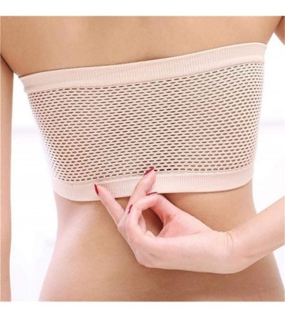 Camisoles & Tanks Women Seamless Tube Top Breathable Strapless Bandeau Bra Full Cup Tube Top Underwear Bras - Nude - CI19D3S9...