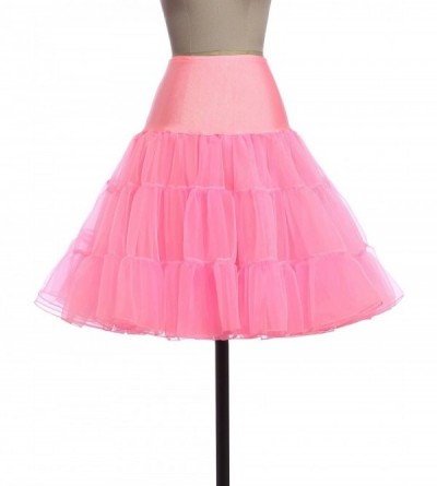Slips Women's 50s Petticoat Vintage Crinoline Tutu Underskirts - Dark Pink - C418YEIGX69 $16.60