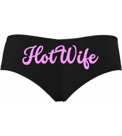Panties HotWife Life Shared Lifestyle Hot Wife Black Boyshort Panties - Bubble Gum Pink - CQ195E0H840 $16.04
