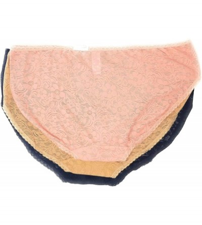 Panties Black Combo 3 Pack All Over Lace Hipster Panties - CT1925I3QYA $24.67