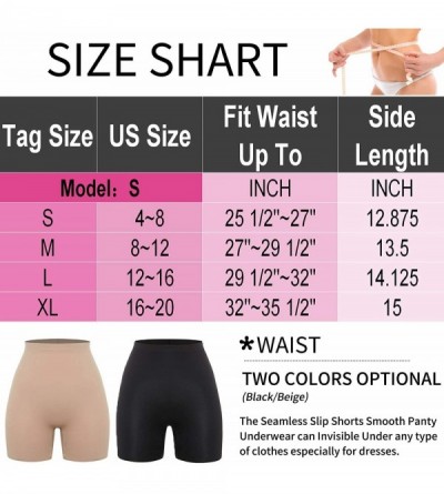 Shapewear Seamless Shapewear Shorts Anti Chafing Slip Shorts for Women Safety Panty Under Dress High Waist Thigh Slimmer - 1b...