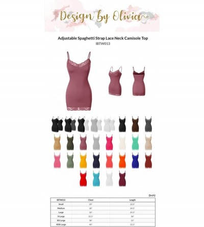 Camisoles & Tanks Women's Adjustable Spaghetti Strap Lace Neck Camisole Top - Teal - CS18M725AHN $9.93