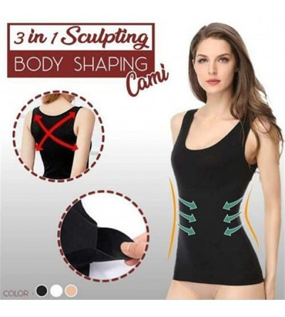 Shapewear 3 in 1 Sculpting Body Shaping Cami- Women Slim Up Lift Bra Shaper Body Shaping Camisole - Beige - CT199XGHYI0 $16.51