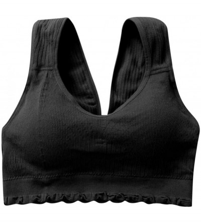 Camisoles & Tanks Womens Yoga Sports Vest Base Underwears Sexy Solid Color Tube Top No Rims Bra - Black - CH199XW4Q7X $26.50