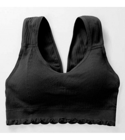 Camisoles & Tanks Womens Yoga Sports Vest Base Underwears Sexy Solid Color Tube Top No Rims Bra - Black - CH199XW4Q7X $26.50