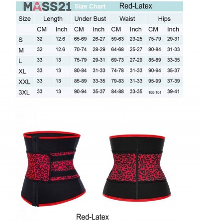 Shapewear Waist Trainer Steel Boned Corset with Sticker Weight Loss Latex Waist Trainer Neoprene Shapewear - Red-latex - C018...