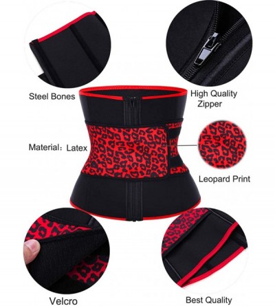 Shapewear Waist Trainer Steel Boned Corset with Sticker Weight Loss Latex Waist Trainer Neoprene Shapewear - Red-latex - C018...