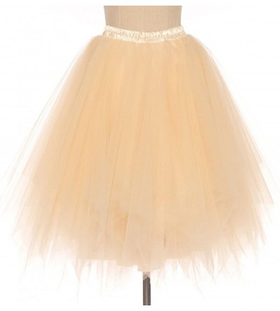 Slips Women's Full Length Petticoat Slips Bridal Tulle Lace Crinoline Underskirt - Black4 - C5193AARKS2 $21.67