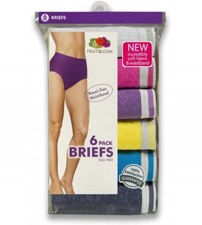 Panties Fruit of The Loom Women's 6 Pack Brief Panties - Heather - C6187YIGGZD $29.15