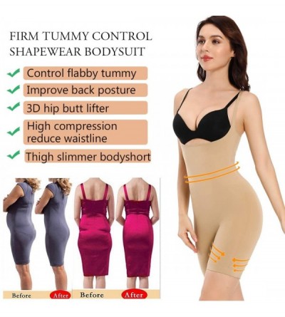 Shapewear Womens Shapewear Bodysuit Full Body Shaper Seamless Tummy Control Underwear Body Briefer - Beige-firm Control - CM1...