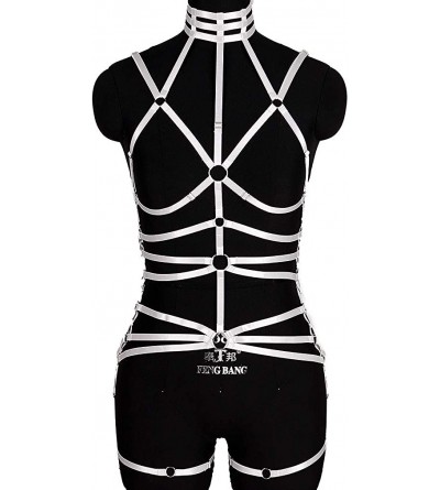 Garters & Garter Belts Full Body Harness Bra Women's Lingerie Set cage Punk Gothic Garter Festival Rave Photography Dance App...