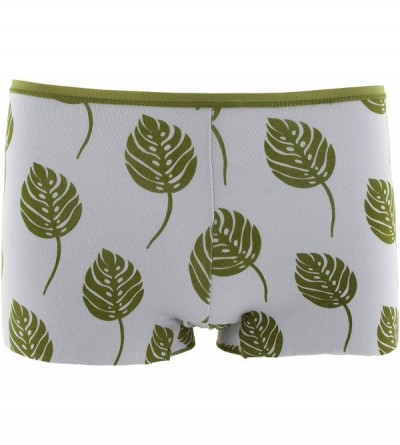 Panties Womens Wear Print Boy Short Underwear - Dew Philodendron - C1194WZL5QD $26.26
