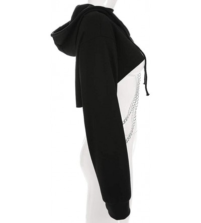 Camisoles & Tanks Women's Elastic Fishnet Long Sleeve Mesh Crop Top Clubwear See Through - 82118black - CQ18WTYX9HN $29.24