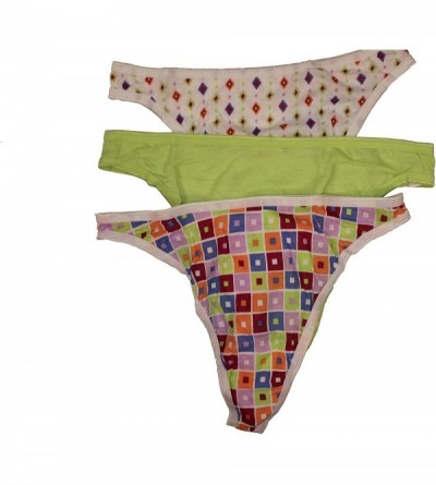 Panties Women 100% Cotton Thongs-Print & Color May Vary (6(Medium)- Multi 3-Pack) - CS1144CVJO3 $10.83
